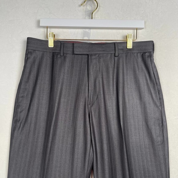 NWT Axist Slim Fit Men's Dress Pants 33x32 Slate Grey Track‎ Stripes City Pant - Picture 3 of 14